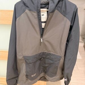 Snow Jacket Men. Half-Zip Hooded Anorak Jacket - Dark Gray/Charcoal